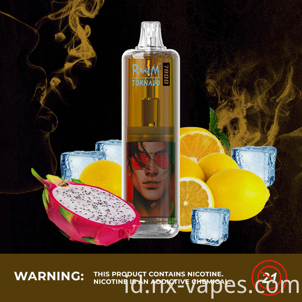 RANDM TORNADO 7800 LED DISPOSABLE VAPE POP DEVICE